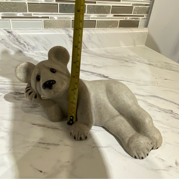 Vintage Quarry Critters Baboo Bear large figurine laying bear stone critter - Picture 12 of 12